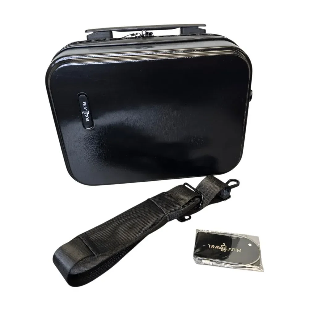 Travelarim Travel Heavy Duty Cosmetic Black Carry Case Zip Shoulder Strap
